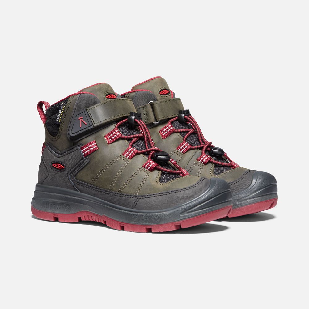 Keen Outdoor Bot Çocuk Gri/Kırmızı - Redwood Waterproof - Türkiye YLVW49063